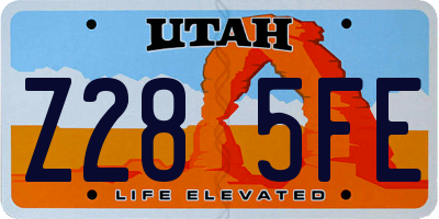 UT license plate Z285FE