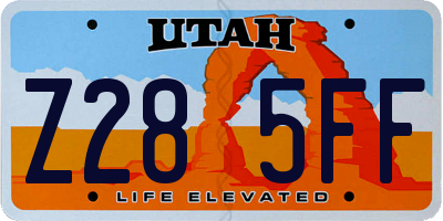 UT license plate Z285FF