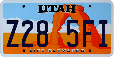UT license plate Z285FI