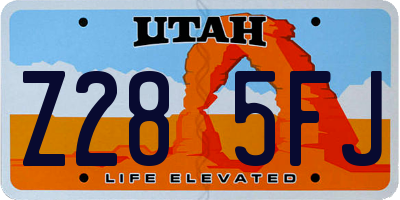 UT license plate Z285FJ