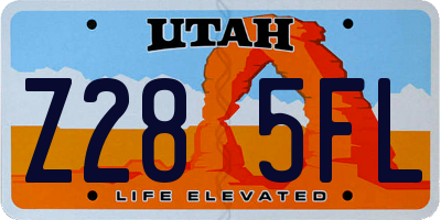 UT license plate Z285FL