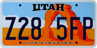 UT license plate Z285FP