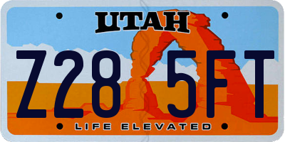 UT license plate Z285FT