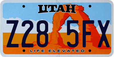 UT license plate Z285FX