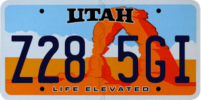 UT license plate Z285GI