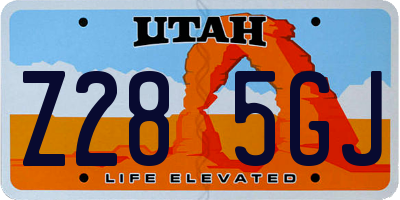UT license plate Z285GJ