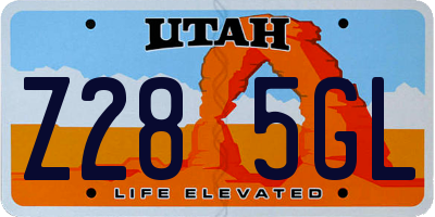 UT license plate Z285GL