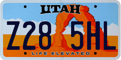 UT license plate Z285HL