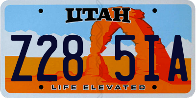 UT license plate Z285IA