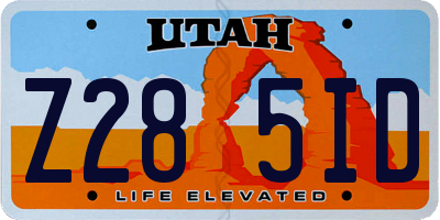 UT license plate Z285ID