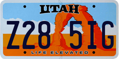 UT license plate Z285IG