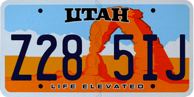 UT license plate Z285IJ