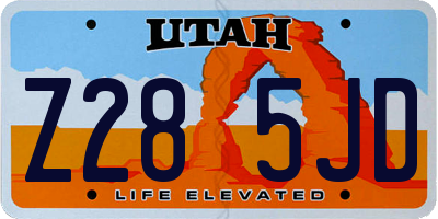 UT license plate Z285JD