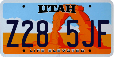 UT license plate Z285JF