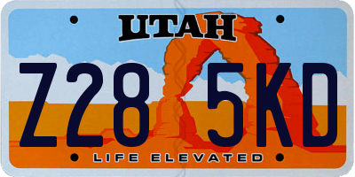UT license plate Z285KD