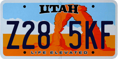 UT license plate Z285KF