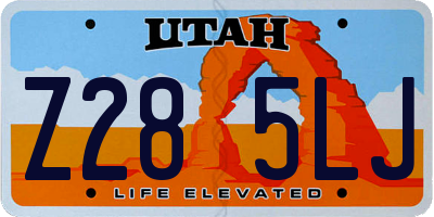 UT license plate Z285LJ