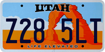 UT license plate Z285LT