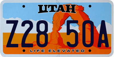 UT license plate Z285OA