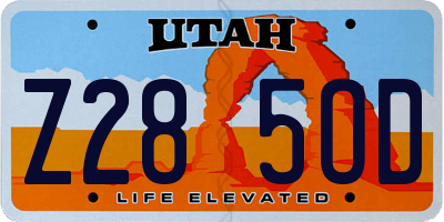 UT license plate Z285OD