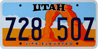 UT license plate Z285OZ