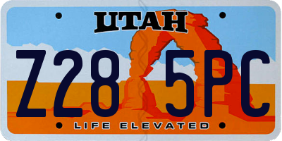 UT license plate Z285PC