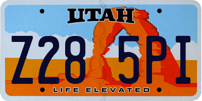 UT license plate Z285PI