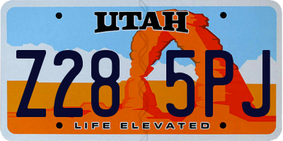 UT license plate Z285PJ