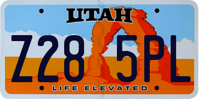 UT license plate Z285PL
