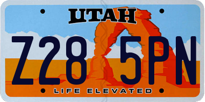UT license plate Z285PN