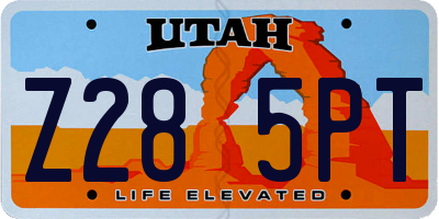UT license plate Z285PT