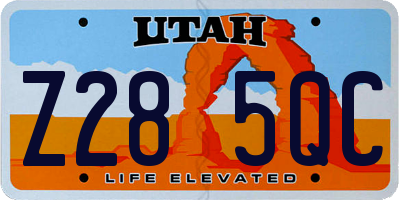UT license plate Z285QC