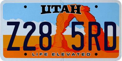 UT license plate Z285RD
