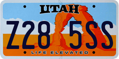 UT license plate Z285SS