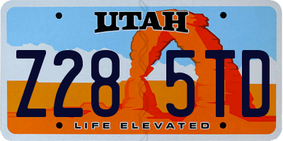 UT license plate Z285TD