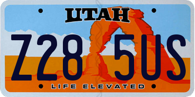 UT license plate Z285US