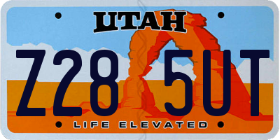 UT license plate Z285UT