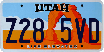 UT license plate Z285VD
