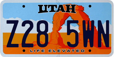 UT license plate Z285WN