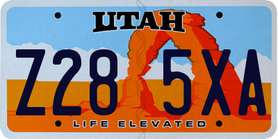 UT license plate Z285XA
