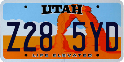 UT license plate Z285YD