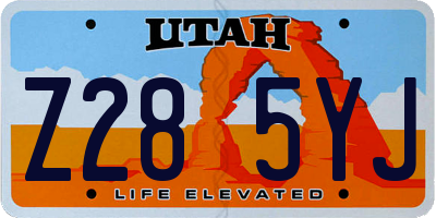 UT license plate Z285YJ