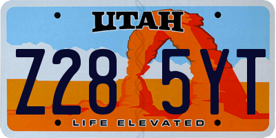 UT license plate Z285YT