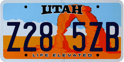 UT license plate Z285ZB