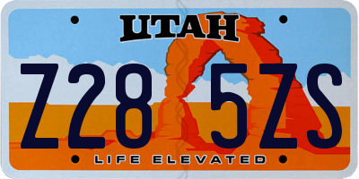 UT license plate Z285ZS