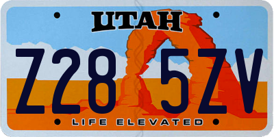 UT license plate Z285ZV