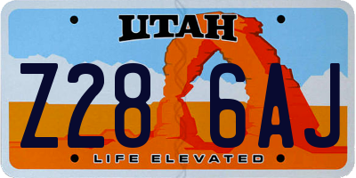 UT license plate Z286AJ