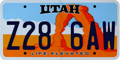 UT license plate Z286AW
