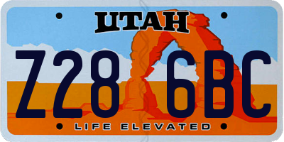 UT license plate Z286BC