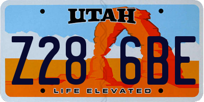UT license plate Z286BE